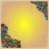 Floral decorative background on old sheet of paper N2