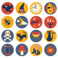 Icon set with halloween silhouettes