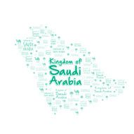 Saudi Arabia Map with Beautiful Pattern