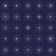 Ornate elegance snowflakes set for Christmas winter design