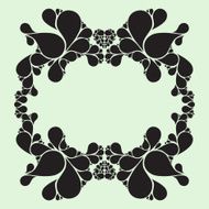 Drop elements swirl and floral design silhouette