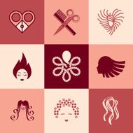 barbershop icons vector set
