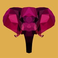 bright colored abstract geometric polygonal elephant background N3
