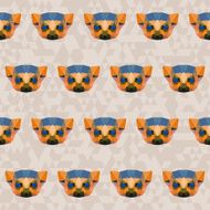 bright colored abstract polygonal lemur pattern background N2