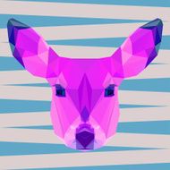 Bright purple colored abstract polygonal deer background