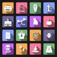 Halloween flat icons set N4