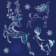 silhouettes of christmas deer