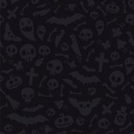 Halloween Symbols Seamless Pattern Dark