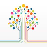 Multicolor abstract tree