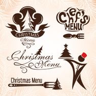 Christmas menu sign collection N4