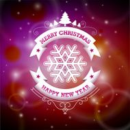 Christmas illustration with typographic design on shiny background N2