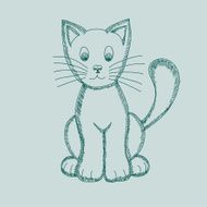 Cute Pseudo-pencil Drawing Cat N2
