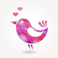 Stylized silhouette of small bird N3