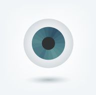 Eyeball 3 D icon Vector sign medical shape