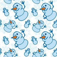 Seamless pattern with snowman