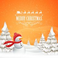 Vector Christmas Design with Snowman N15