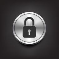 Closed lock icon on silver button N2