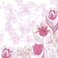 Flowers tulips on abstract background N5
