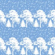 Seamless trees silhouettes and snow N2