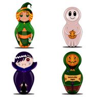 set of dolls halloween N2