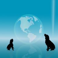 Vector silhouette of a dog N191