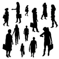 Vector silhouette of businesswoman N160