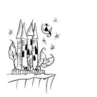 Castle with black cats