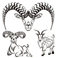 silhouettes of goats set1