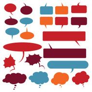 Vector Set of Flat Comics Bubbles Talk and Think N6