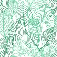 Foliage green leaves seamless pattern