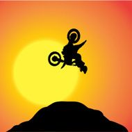 Vector silhouette of a biker N16
