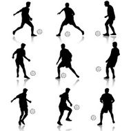 Silhouettes of soccer players N7
