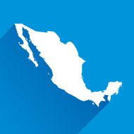 Blue Mexico Map Icon