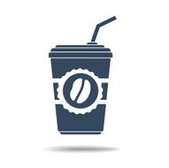 Icon of coffee glass with tube N2