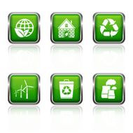 Ecology icons with reflection