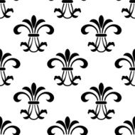 Seamless fleur-de-lis royal black pattern