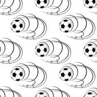 Seamless pattern of footballs or soccer balls