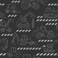 Heavy construction machines seamless background N3