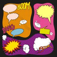 Vector comic book explosion elements Cartoon symbols N5