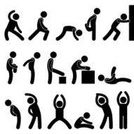 People Stretching Exercise Pictogram
