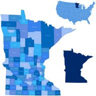 Minnesota state &amp; counties map