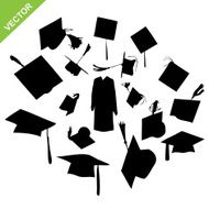 Graduate silhouettes vector N2