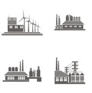 Industrial Buildings Vector Illustrations