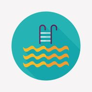 Pool flat icon with long shadow N8