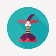 Palm tree flat icon with long shadow N13