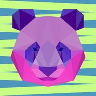Bright colored abstract polygonal panda background