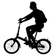 Silhouette of a cyclist male N17