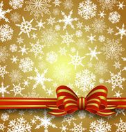 Merry Christmas Card Snowflakes - Gold Background