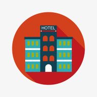 Hotel flat icon with long shadow N15
