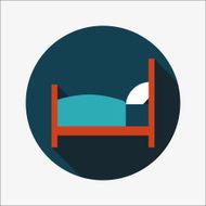 Hotel flat icon with long shadow N16